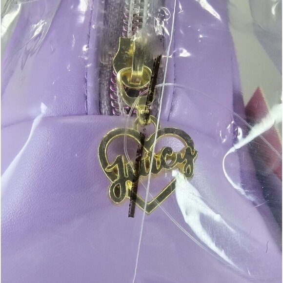 JUICY COUTURE PU Cosmetic Bag So Juicy Nail Polish Graphic Lilac Toiletry Bottle - Picture 4 of 12